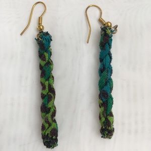 Twisted fabric earrings. 55